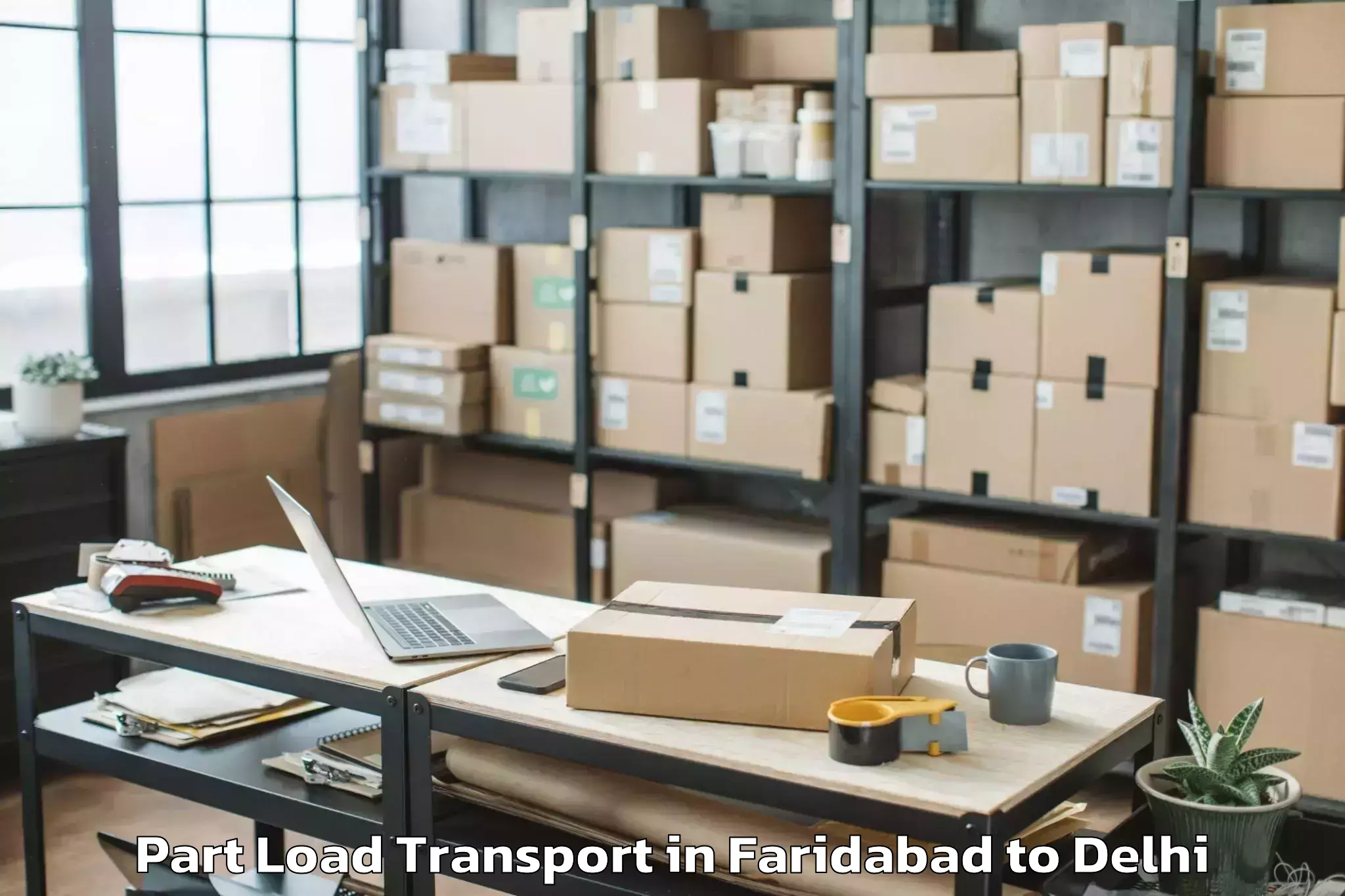 Top Faridabad to Burari Part Load Transport Available